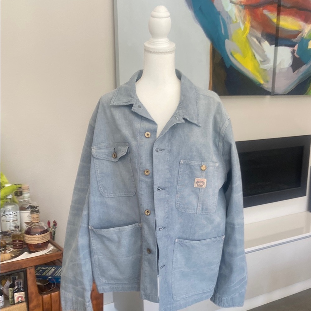 Polo by Ralph Lauren Blue Lightweight Shirt Jacket Casual Style